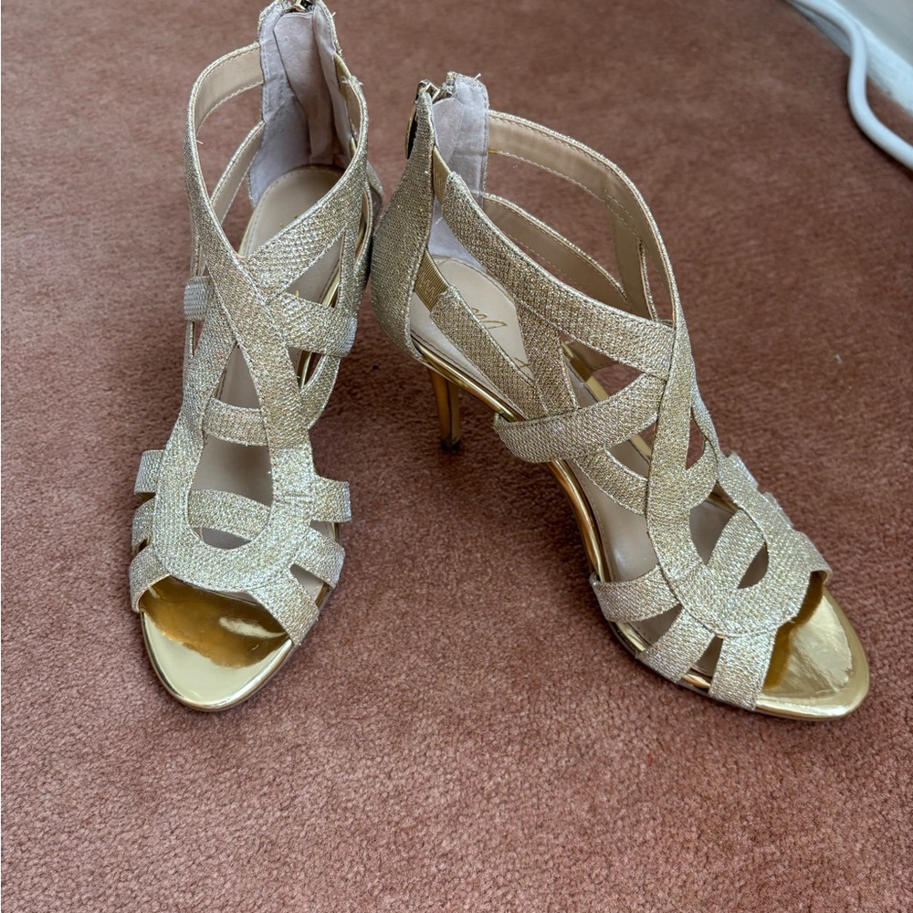 Elegant Gold Strappy Heels